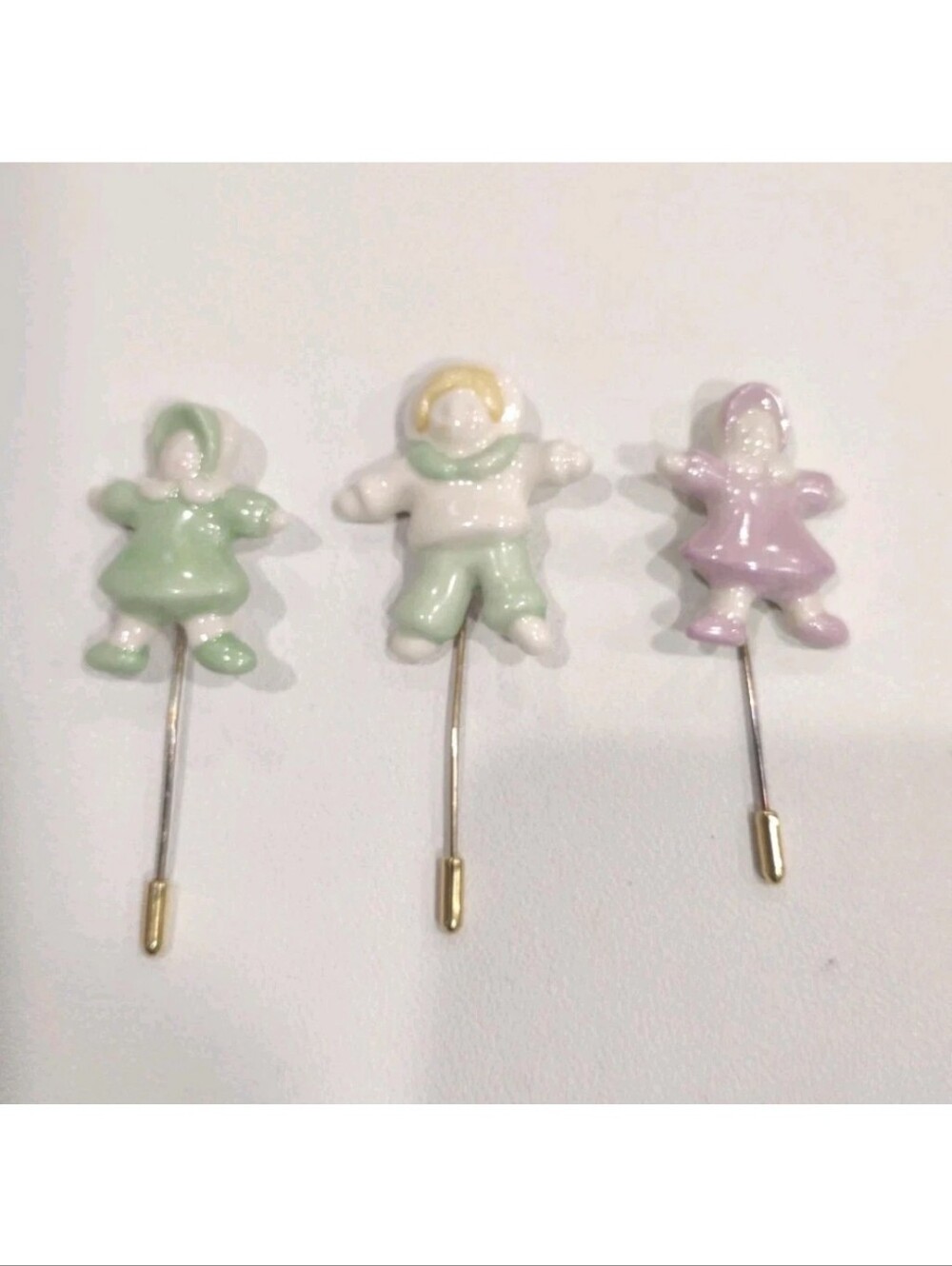 Collectibles Porcelain Doll Stick Pins In Pastel Colors